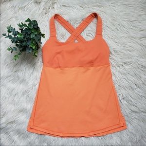 orange lululemon tank top.
